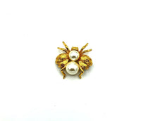 Napier Gold Bee Pearl Brooch - 24 Wishes Vintage Jewelry