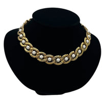 Napier Gold Curb Chain Pearl Necklace Vintage Statement Choker Necklaces & Pendants 24 Wishes Vintage Jewelry