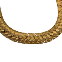 Napier Gold Textured Basket Weave Link Classic Chain Necklace
