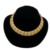 Napier Gold Textured Basket Weave Link Classic Chain Necklace