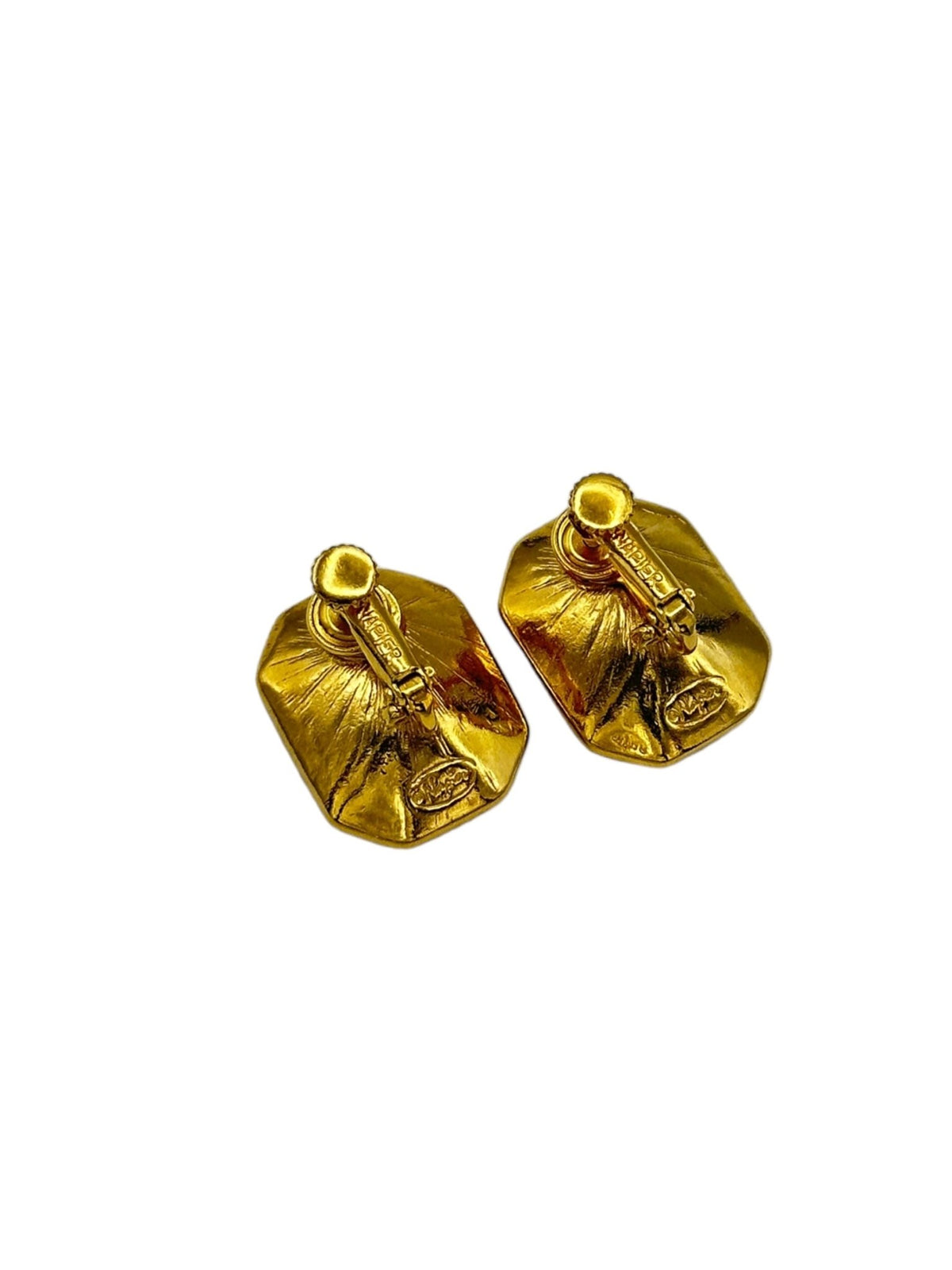 Napier Large Golden Crystal Clip-On Earrings Vintage Jewelry - 24 Wishes Vintage Jewelry