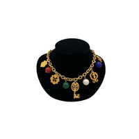 Necklaces & PendantsNapier Scarborough Heraldic Charm Necklace Gold Link Chain 1990s Signed