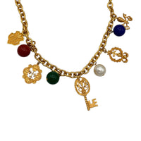 Necklaces & PendantsNapier Scarborough Heraldic Charm Necklace Gold Link Chain 1990s Signed