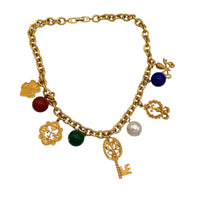 Necklaces & PendantsNapier Scarborough Heraldic Charm Necklace Gold Link Chain 1990s Signed