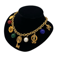 Necklaces & PendantsNapier Scarborough Heraldic Charm Necklace Gold Link Chain 1990s Signed