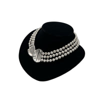 Necklaces & PendantsNapier Silver Multi Strand Bead Necklace Modernist Swirl Pendant