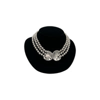Necklaces & PendantsNapier Silver Multi Strand Bead Necklace Modernist Swirl Pendant