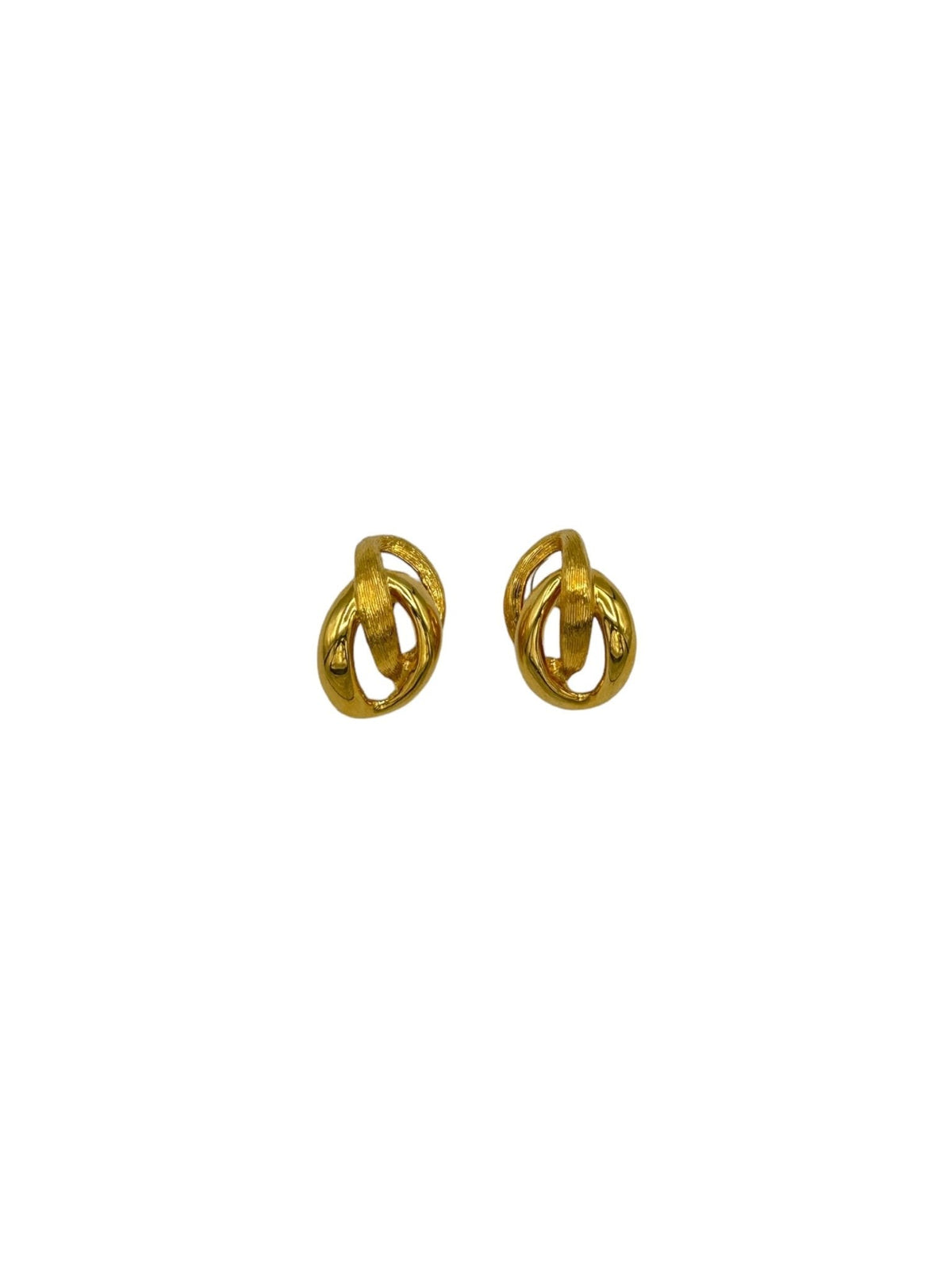 Napier Vintage Jewelry Gold Double Link Pierced Earrings - 24 Wishes Vintage Jewelry