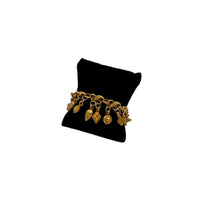 Nicky Butler Gold Designer Charm Bracelet Vintage Statement Link Bracelet with Mixed Dangle Charms 24 Wishes Vintage Jewelry
