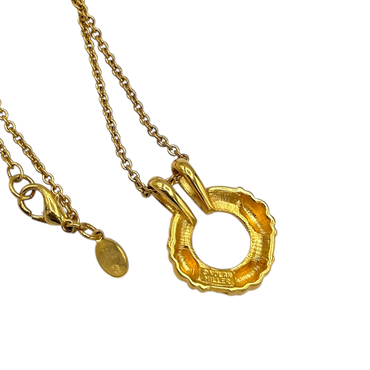 Nolan Miller Classic Gold Rhinestone Necklace Long Chain 24 Wishes Vintage Jewelry