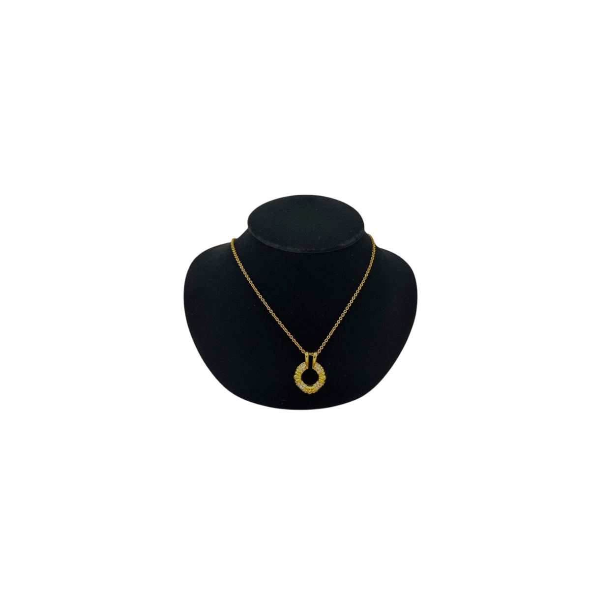 Nolan Miller Classic Gold Rhinestone Necklace Long Chain 24 Wishes Vintage Jewelry