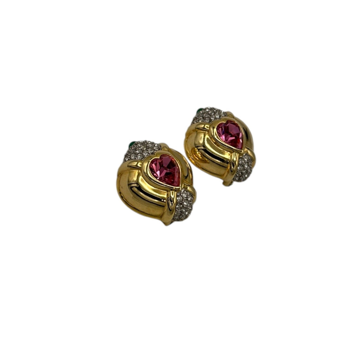 EarringsNolan Miller Glamour Collection Pink Heart Crystal Clip-On Earrings