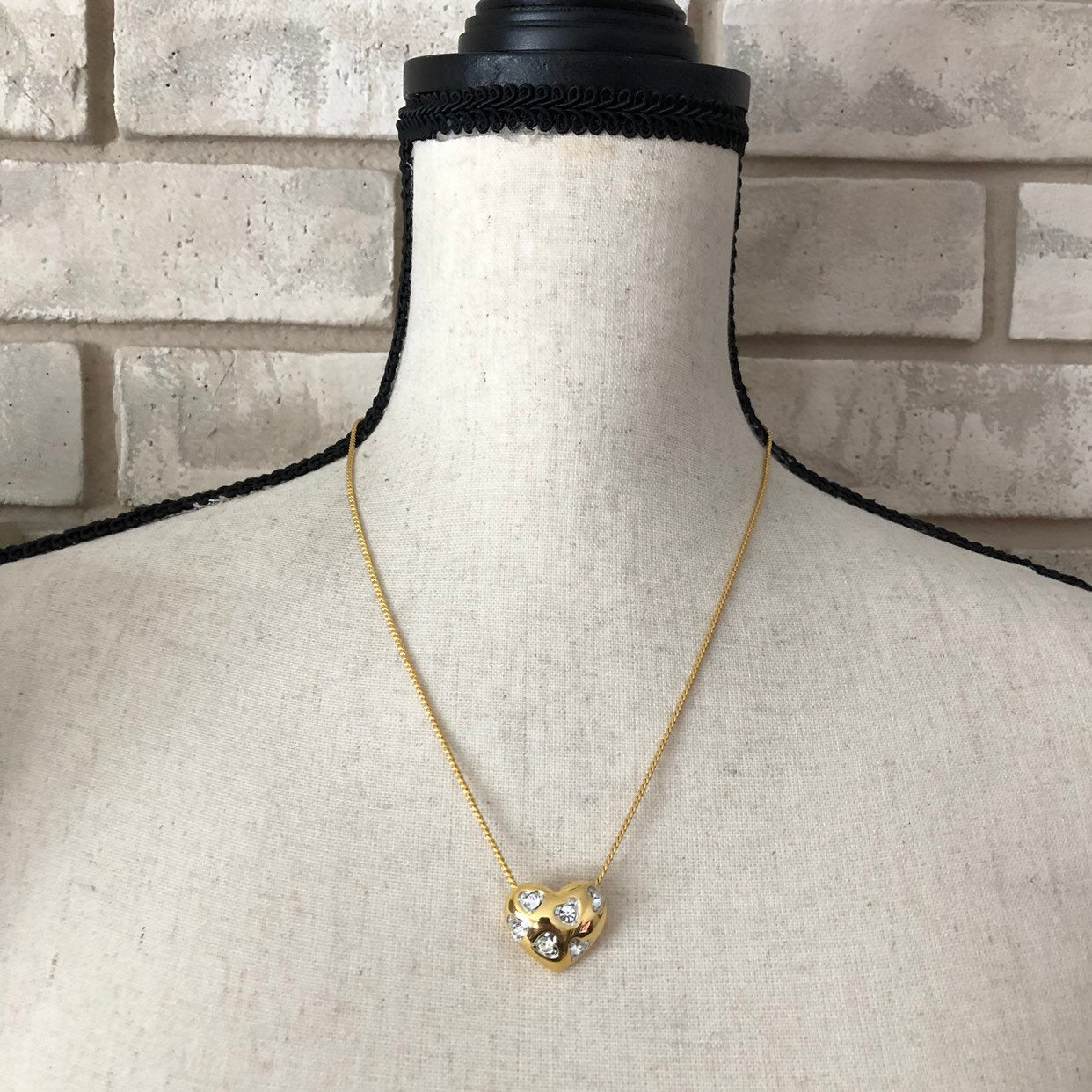 Vintage Nolan Miller Glamour Collection Pendant Heart selling Necklace Watch on Gold Ton