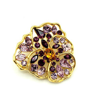 Nolan Miller Purple Wild Pansy Flower Vintage Brooch Pin - 24 Wishes Vintage Jewelry