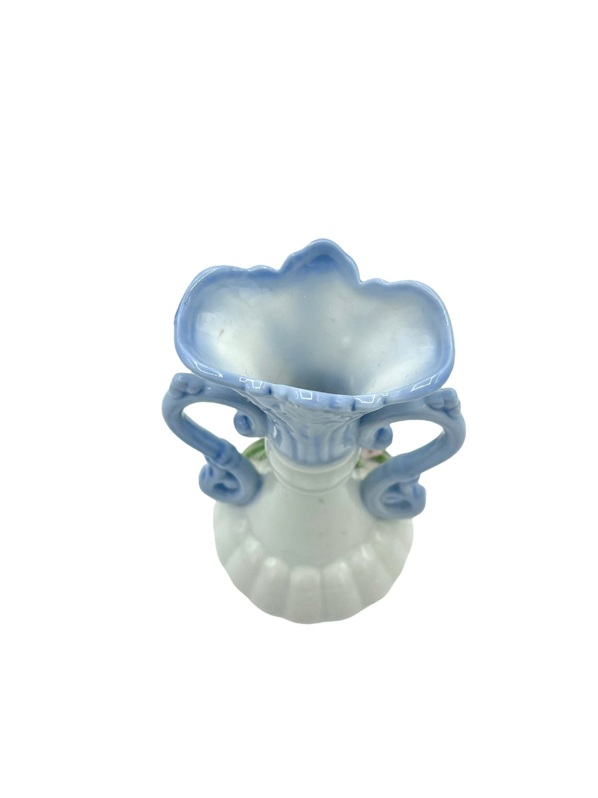 Norcrest Nortake Blue Floral Bud Vase with Three - dimensional Flowers - 24 Wishes Vintage Jewelry