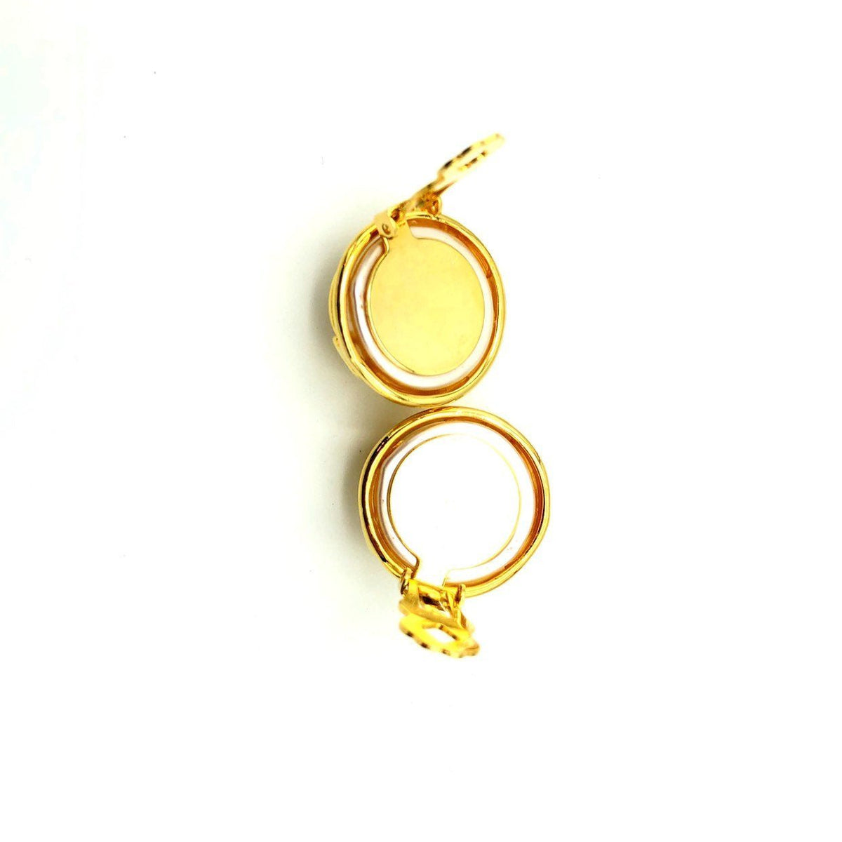 Norma Jean Gold Caged Pearl Classic Vintage Button Clip - On Earrings - 24 Wishes Vintage Jewelry