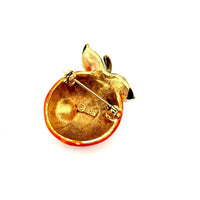 Orange Enamel Fruit Vintage Brooch by HAR - 24 Wishes Vintage Jewelry