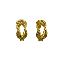 Pablo Gucci Gold Twisted Rope Clip - On Vintage Earrings Earrings 24 Wishes Vintage Jewelry