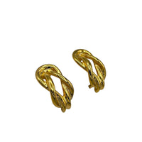 Pablo Gucci Gold Twisted Rope Clip - On Vintage Earrings Earrings 24 Wishes Vintage Jewelry