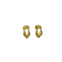 Pablo Gucci Gold Twisted Rope Clip - On Vintage Earrings Earrings 24 Wishes Vintage Jewelry