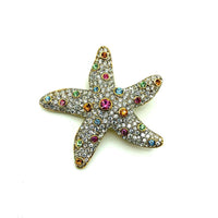 Pave Rhinestone Starfish Vintage Brooch - 24 Wishes Vintage Jewelry