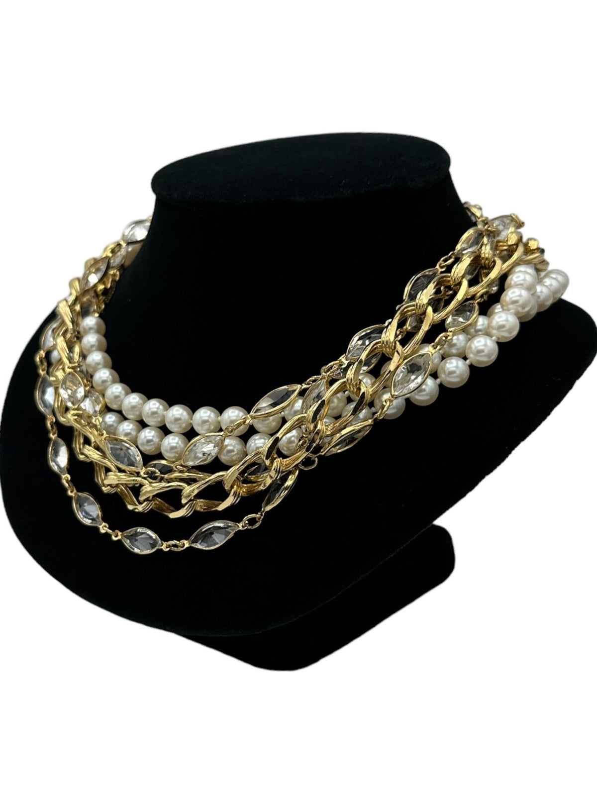 Pearl, Crystal & Gold Chain Vintage Jewelry Curated Collection - 24 Wishes Vintage Jewelry