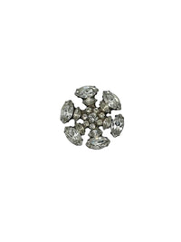 Petite Classic Dorothy Bauer Clear Rhinestone Cluster Brooch - 24 Wishes Vintage Jewelry