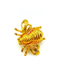 Petite Gold Joan Rivers Classic Bee Brooch - 24 Wishes Vintage Jewelry