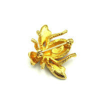 Petite Gold Joan Rivers Rhinestone Bee Brooch - 24 Wishes Vintage Jewelry