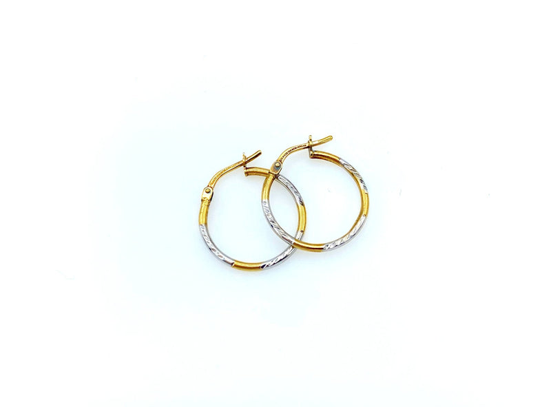 Petite Gold & Silver Vintage Hoop Pierced Earrings - 24 Wishes Vintage Jewelry