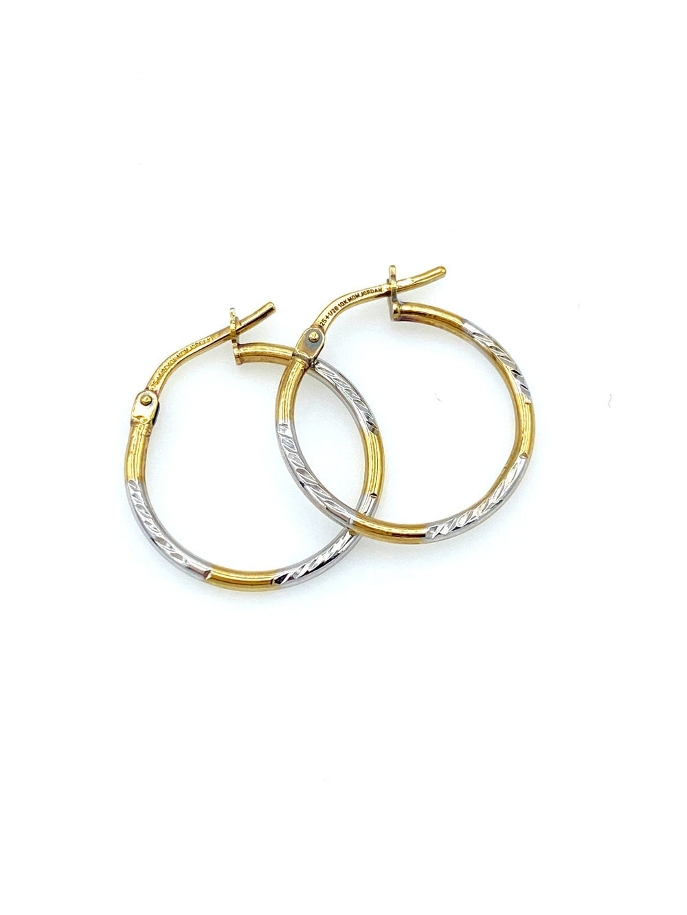 Petite Gold & Silver Vintage Hoop Pierced Earrings - 24 Wishes Vintage Jewelry
