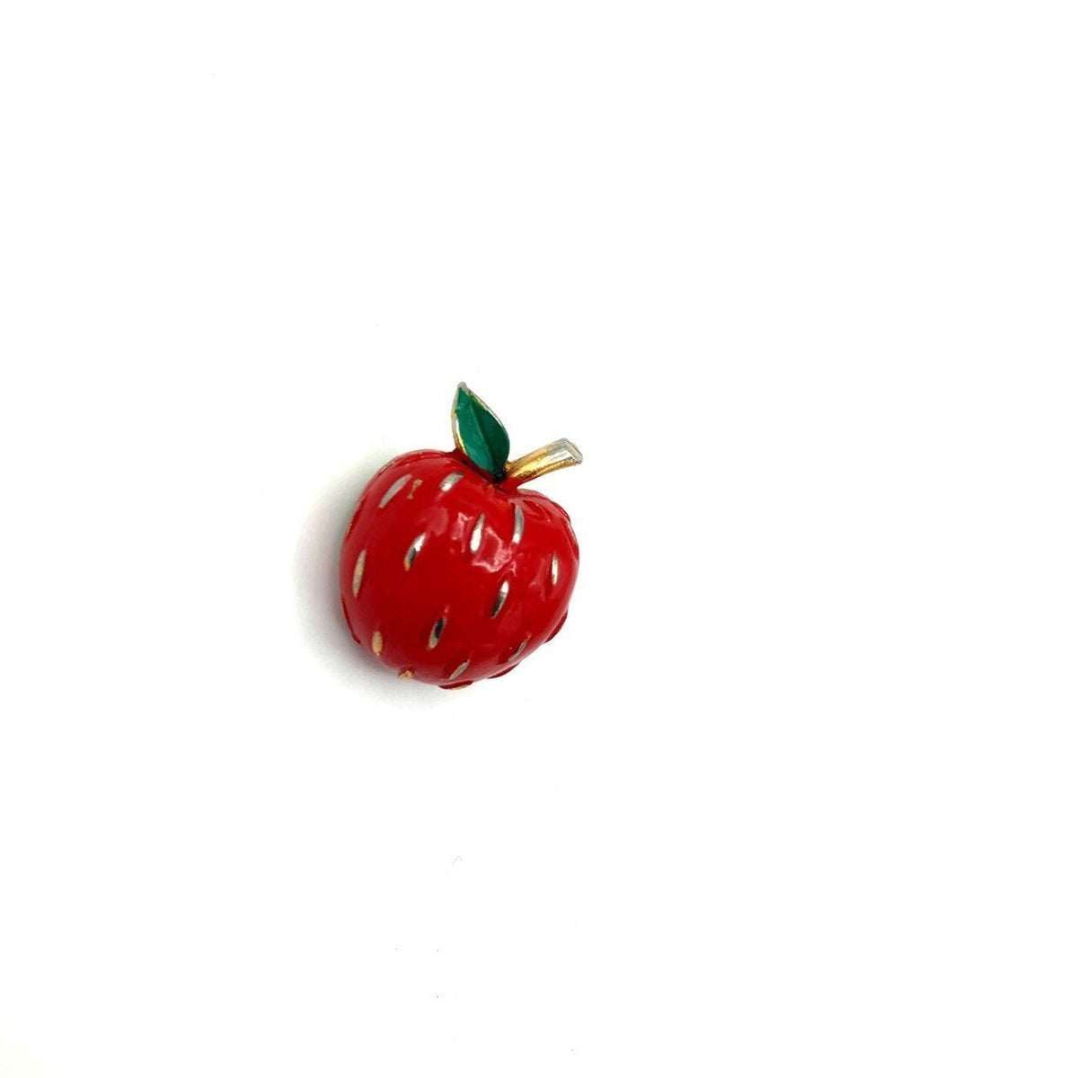 Petite Red Enamel Apple Vintage Brooch by Napier - 24 Wishes Vintage Jewelry