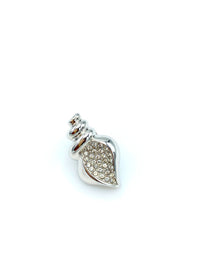 Petite Swarovski Silver Shell Rhinestone Vintage Pin - 24 Wishes Vintage Jewelry