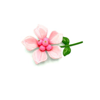 Pink Enamel Flower Vintage Brooch - 24 Wishes Vintage Jewelry