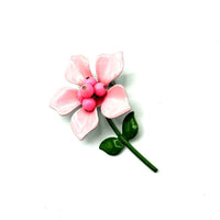 Pink Enamel Flower Vintage Brooch - 24 Wishes Vintage Jewelry