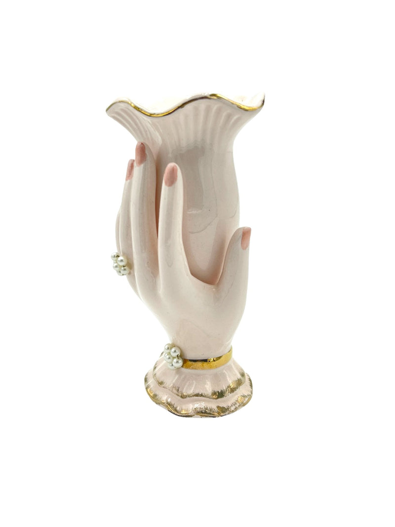 Pink Women Hand Bud Vase - 24 Wishes Vintage Jewelry