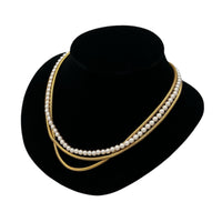 Necklaces & PendantsRichelieu Gold Snake Chain Pearl Strand Layered Necklace
