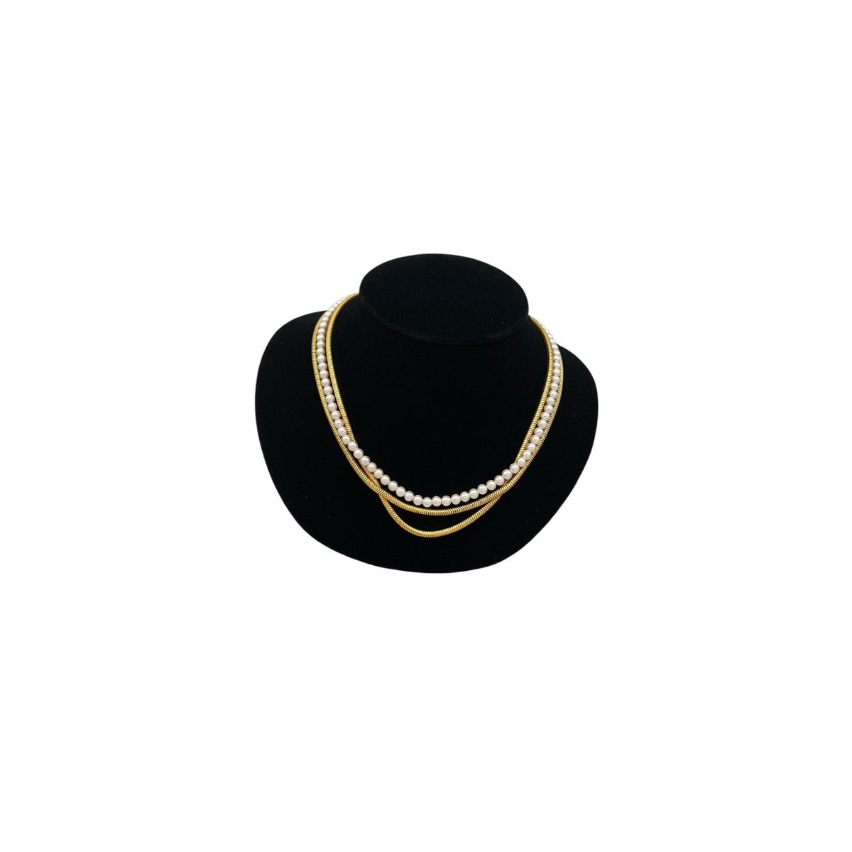Necklaces & PendantsRichelieu Gold Snake Chain Pearl Strand Layered Necklace