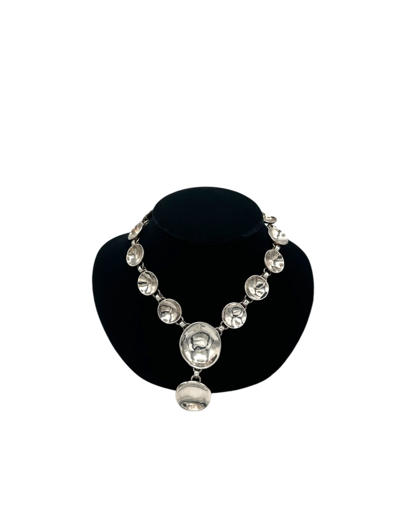 Robert Lee Morris RLM Sterling Disc Modernist Necklace - 24 Wishes