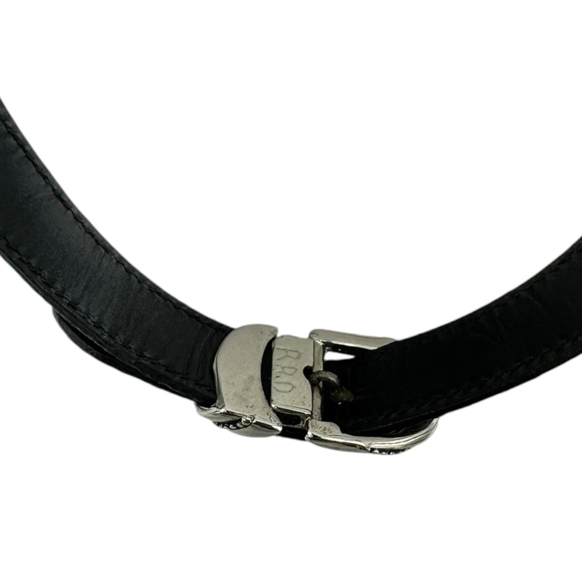 Necklaces & PendantsRon Rizzo Statement Silver Belt Buckle Black Leather 1980s Necklace