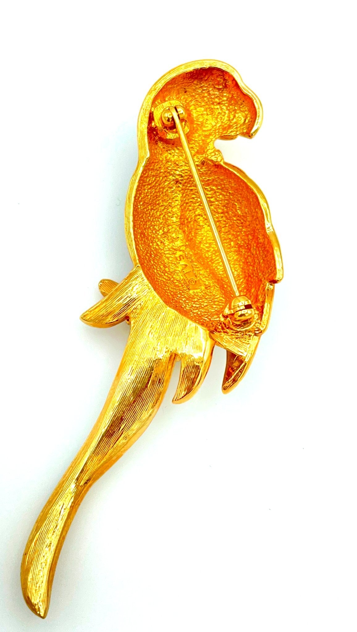 Vintage S.A.L outlet Swarovski Crystal Enamel Parrot Pin Brooch