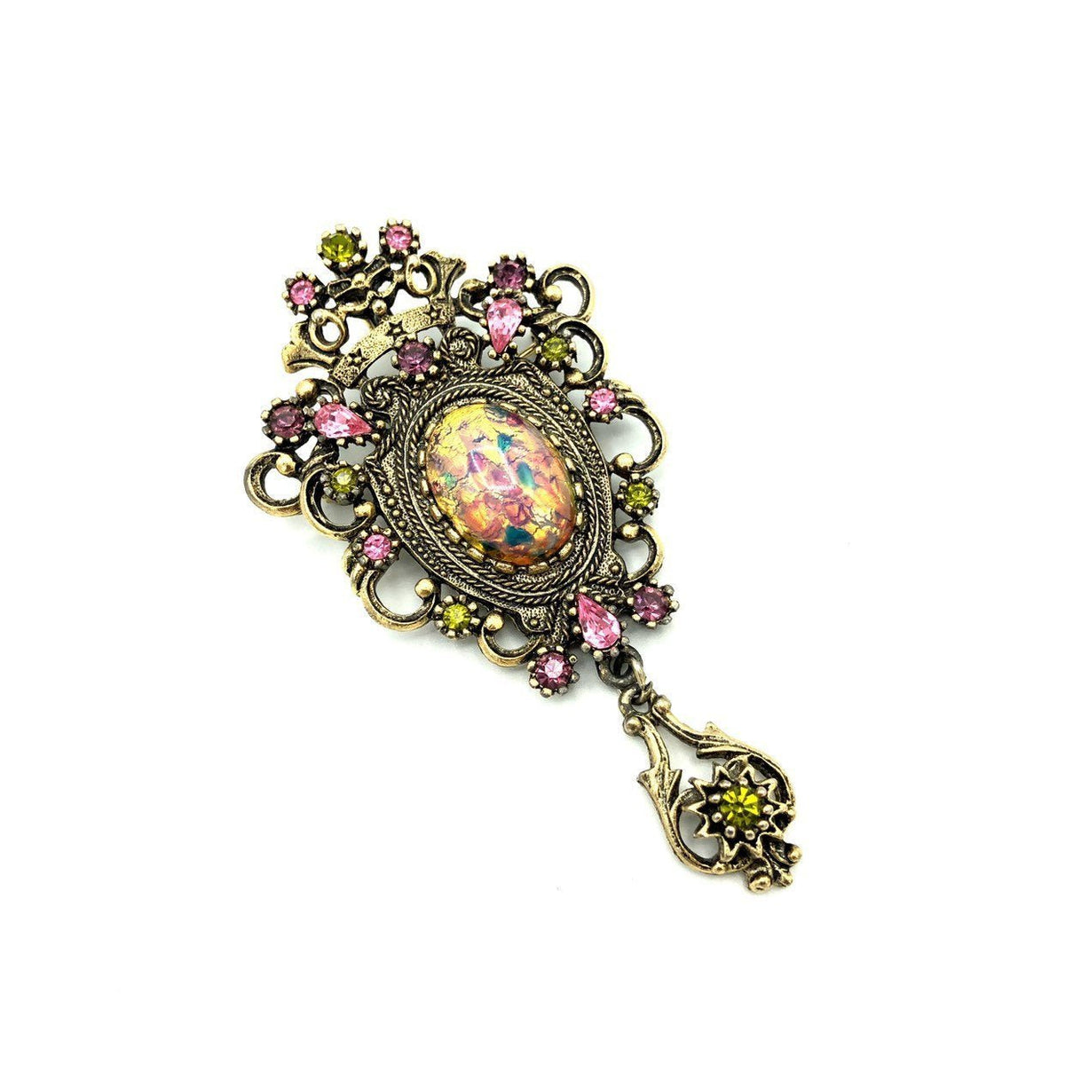 Sarah Coventry Pink Victorian Revival Vintage Brooch 24 Wishes