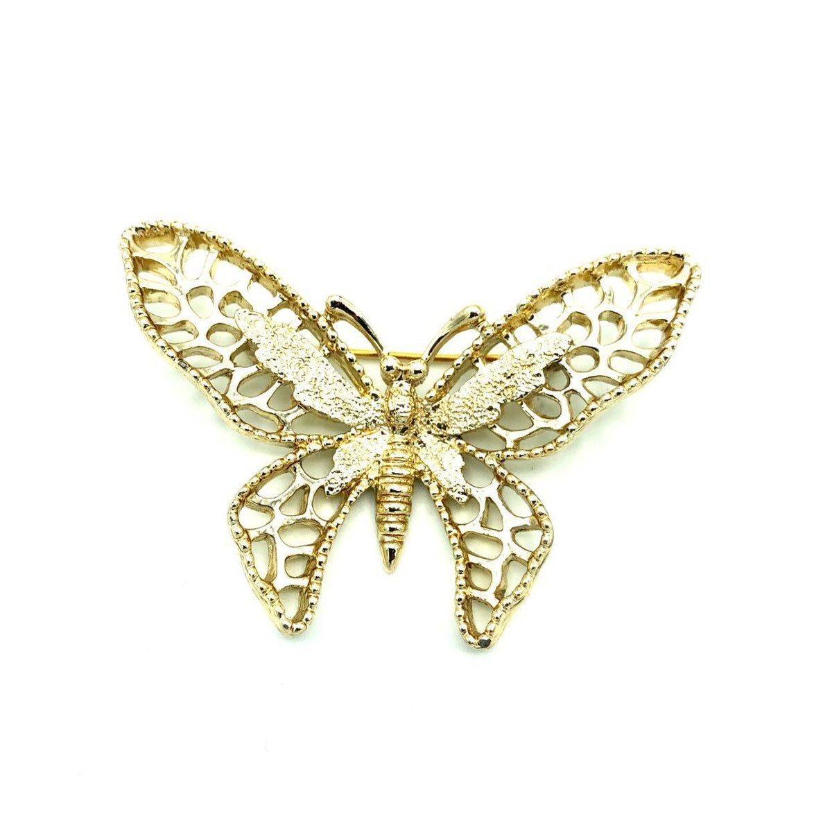 Sarah Coventry Silver & Gold Butterfly Brooch Set - 24 Wishes Vintage Jewelry