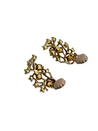 Sarah Coventry Vintage Jewelry Gold Vine Rhinestone Clip - On Earrings - 24 Wishes Vintage Jewelry