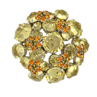 Necklaces & PendantsSchreiner New York Signed Brooch Reverse Set Domed Floral Rhinestone Pin