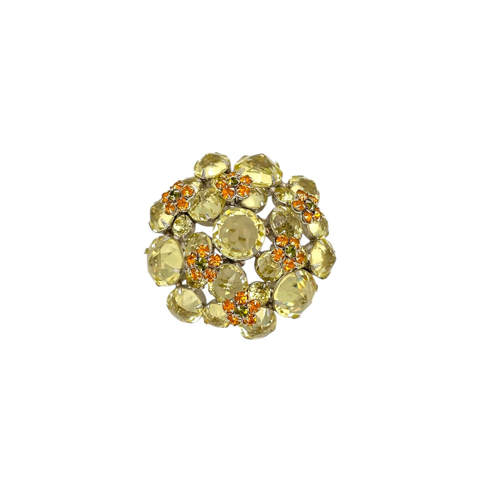 Necklaces & PendantsSchreiner New York Signed Brooch Reverse Set Domed Floral Rhinestone Pin