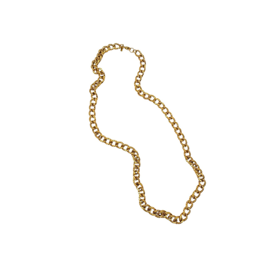 Necklaces & PendantsSigned Monet Gold Twisted Link Long Layering Chain Necklace