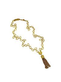 Signed Monet Vintage Jewelry Long Gold Layering Chain Tassel Pendant - 24 Wishes Vintage Jewelry