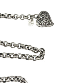 Silver Chain Floral Heart Charm Vintage Belt - 24 Wishes Vintage Jewelry