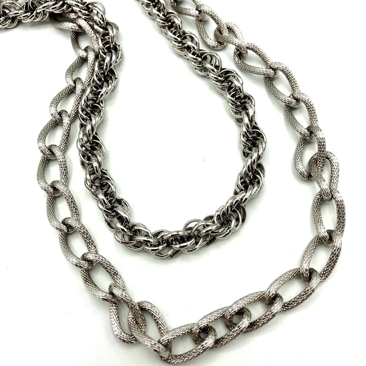 Monet sale Necklace Silver Tone Flat Collar Vintage 17”3/8” Wide